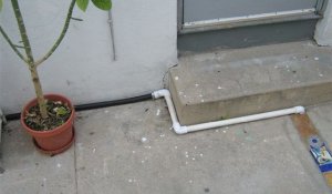 Greywater Pipe along base of wall
