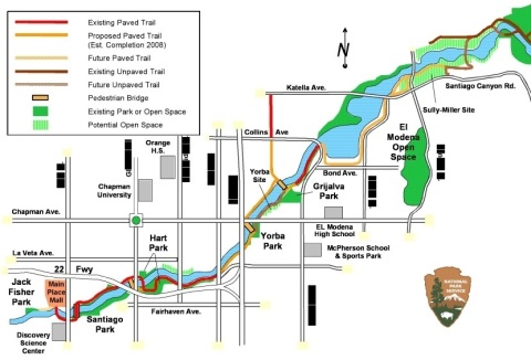 Map of Santiago Creek - from the Santiago Creek Greenway Alliance Website